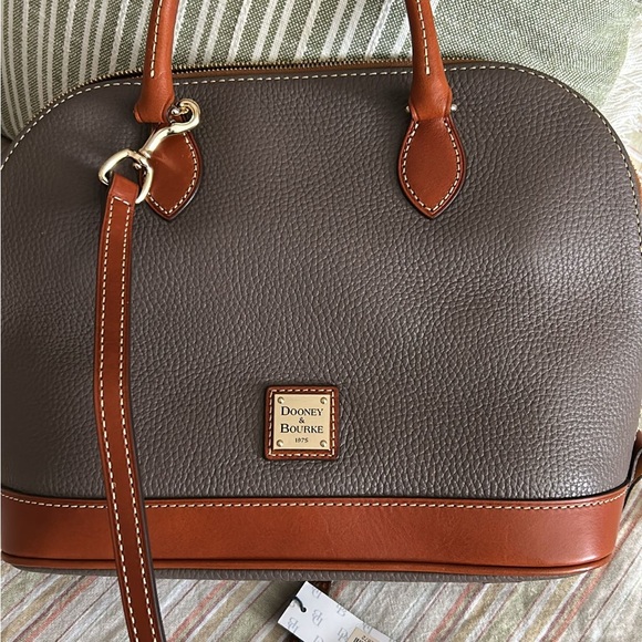 Dooney & Bourke Handbags - Dooney & Bourke Gray and Brown Satchel